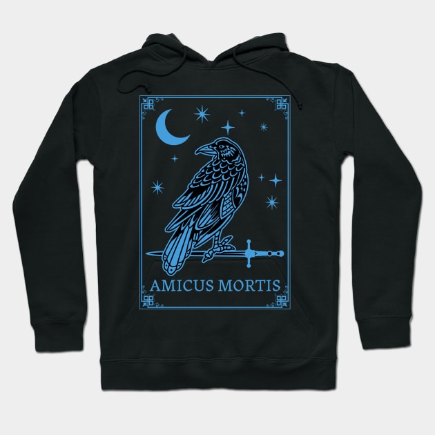 Amicus Mortis Raven Tarot Card Hoodie by Symbi Skuggi